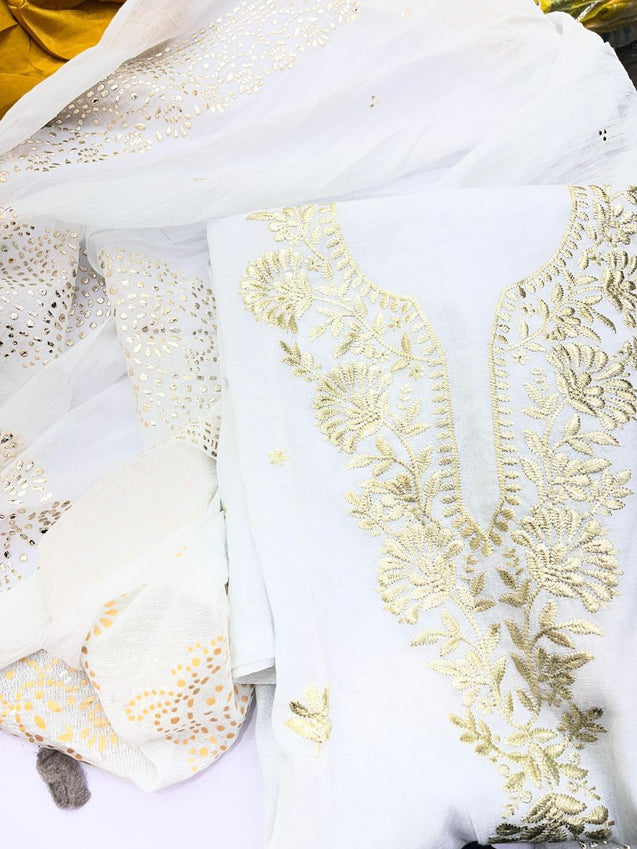 Premium Pure Suit With Dupatta (Complete Suit) on SALE Prices