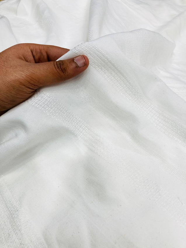 Premium Fine Dobby Weaving On Pure Mul Cotton FABRIC (Dyeable) (Big WIDTH!!)