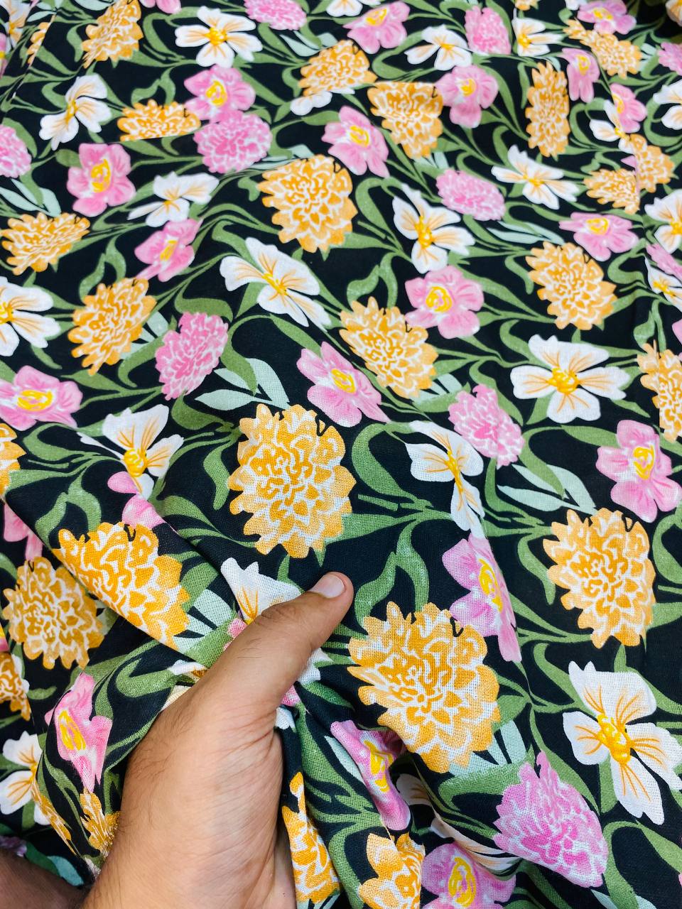 Most Premium Pure Linen Cotton PRINTED FABRIC (Big WIDTH!!)