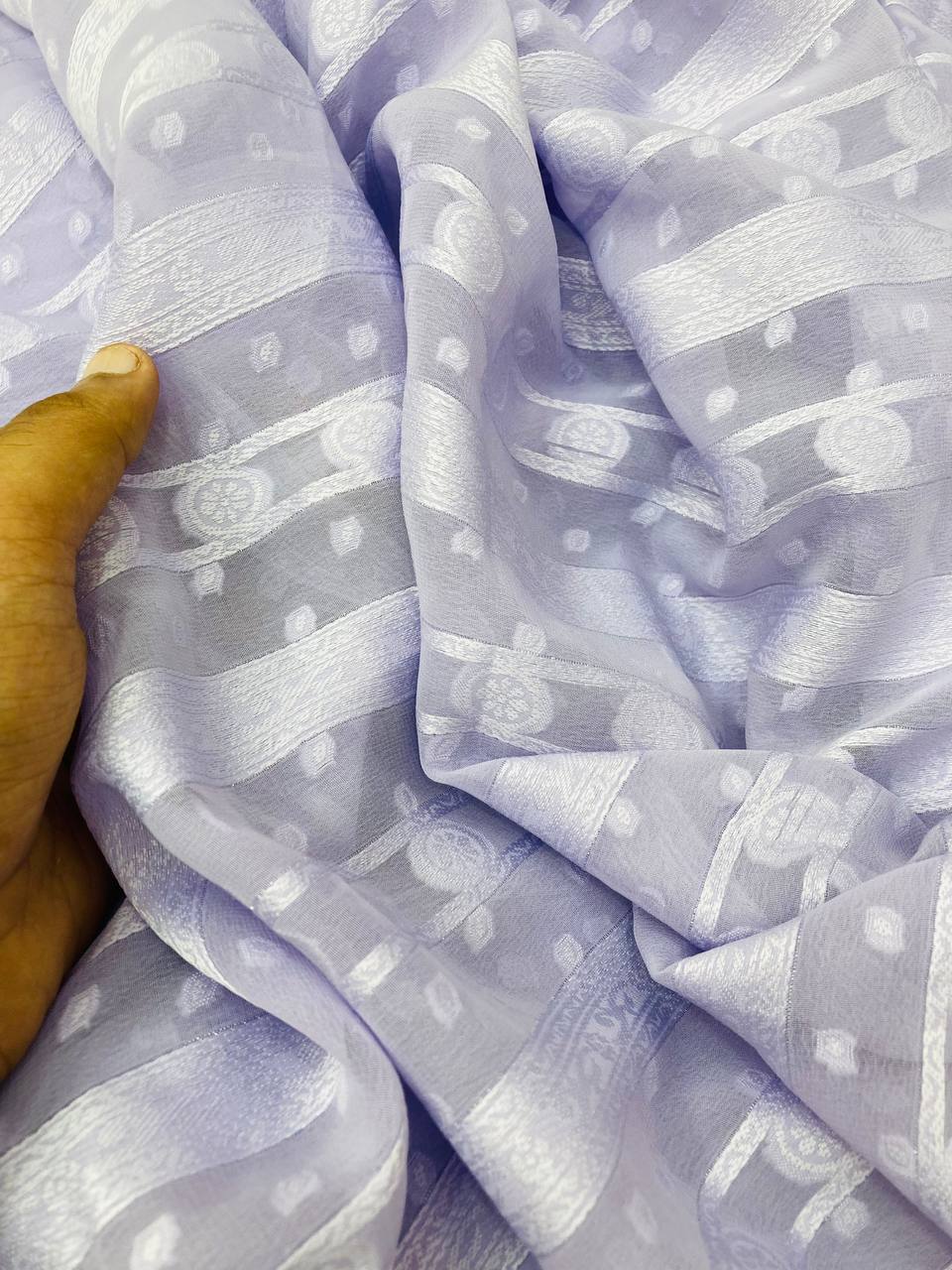 Premium Fine Thread Weaving On Pure Georgette FABRIC (Big WIDTH!!)