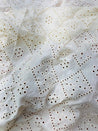 Premium Pure Cotton Hosiry Fabric With Hakuba Chikankari Embroidery (DYEABLE ALSO) (Big WIDTH!!)