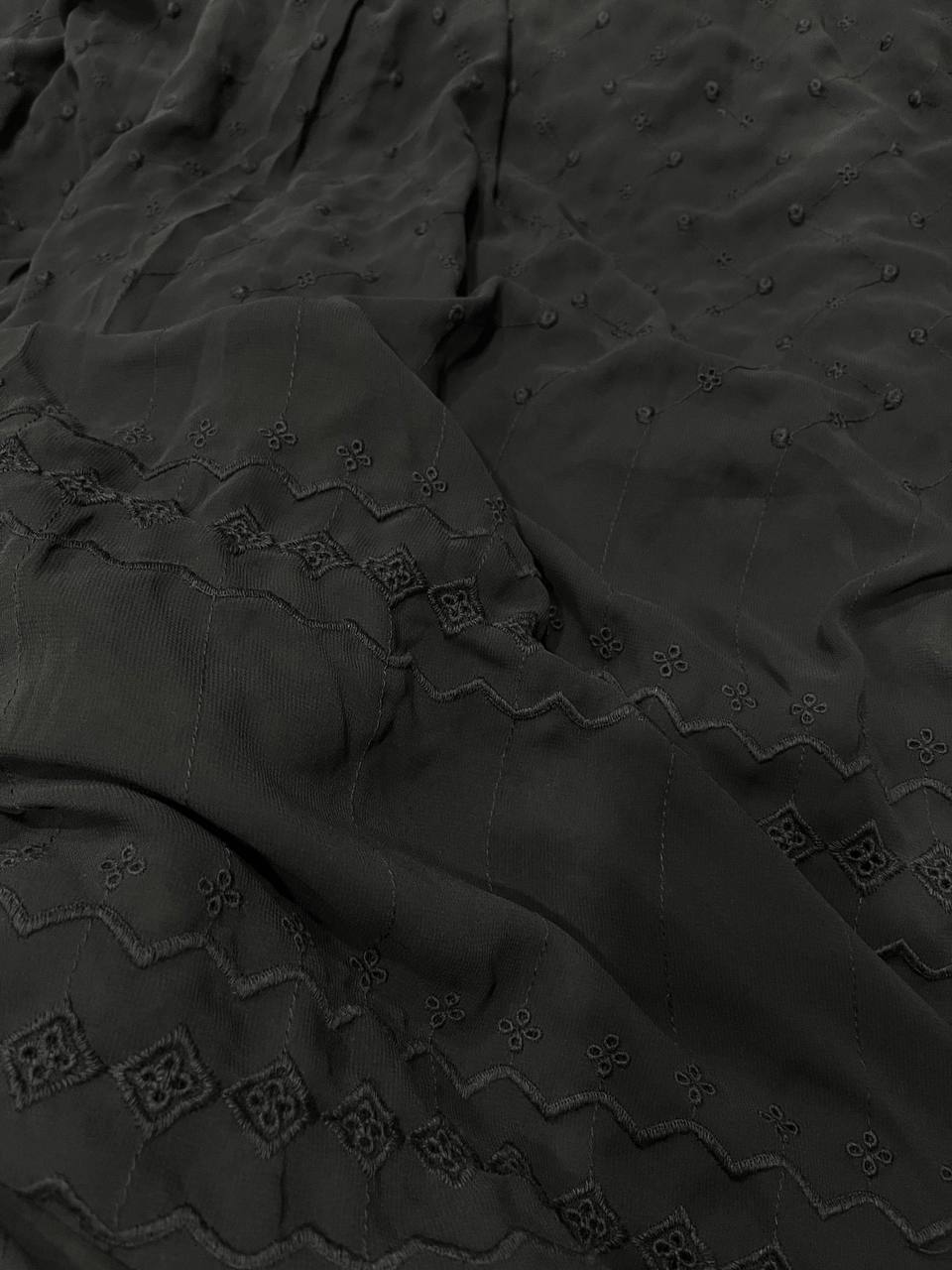 Premium Fine Lucknowi Chikankari Work On Pure Georgette FABRIC (Big WIDTH!!)