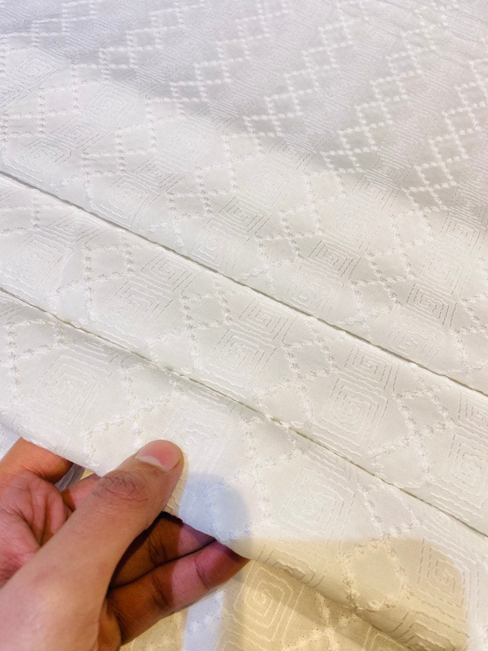 Most Premium Pure Cotton Chikankari Fabric - DYEABLE