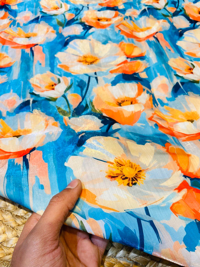 Most Premium Quality Cotton Shimmer Digital Printed FABRIC (Big WIDTH!!)