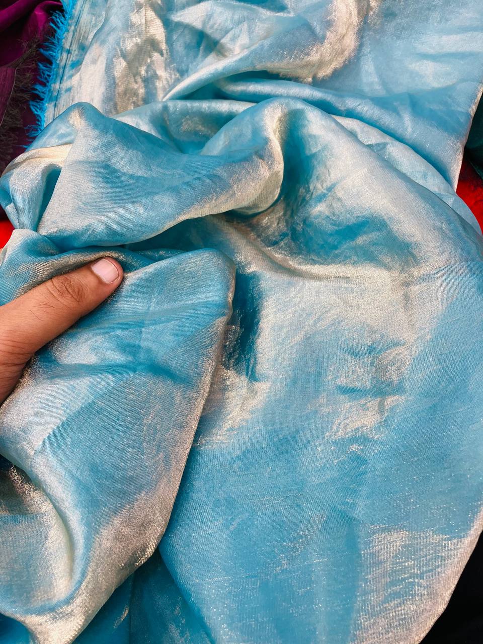 Premium Pure Jimmy Choo. Organza FABRIC (BLUE)