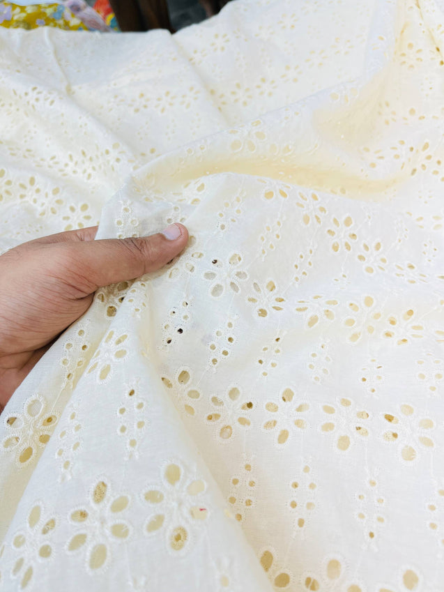 Premium Pure Cotton Fabric With Hakuba Chikankari Embroidery (DYEABLE ALSO)