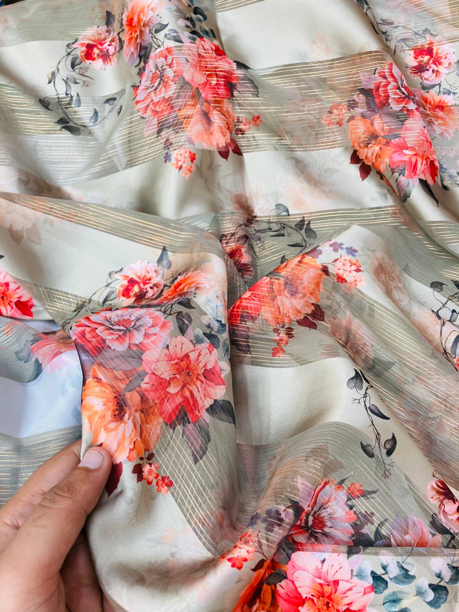 Most Premium Georgette Satin FABRIC (Digital PRINTED)