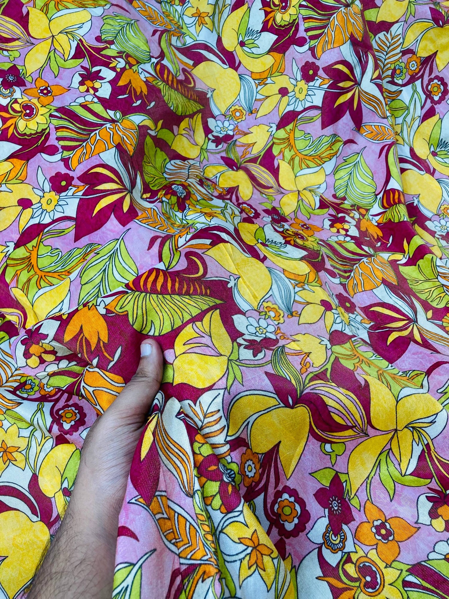 Premium Kanjivaram COSMOS Silk Fabric - DIGITAL PRINTED