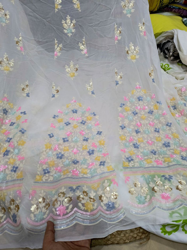 Most Premium Kali On Pure Georgette FABRIC With Fine Sequin Embroidery (Big WIDTH!!)