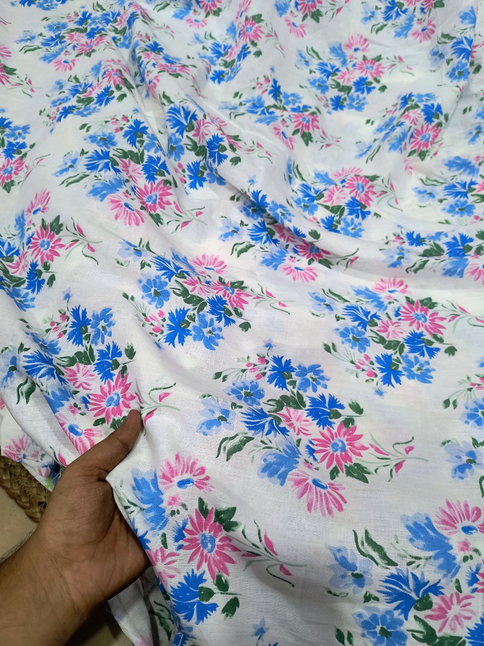 Most Premium Pure Linen Cotton PRINTED FABRIC (Big WIDTH!!)