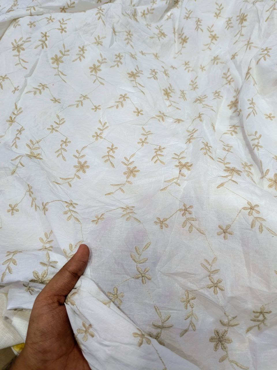 Premium Fine Thread Embroidery On Pure Cotton FABRIC (Big WIDTH!!)