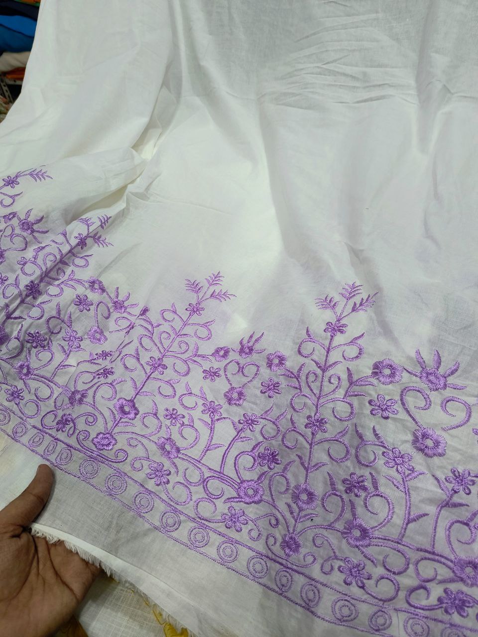 Premium Fine Thread Embroidery On Pure Cotton FABRIC (Big WIDTH!!)