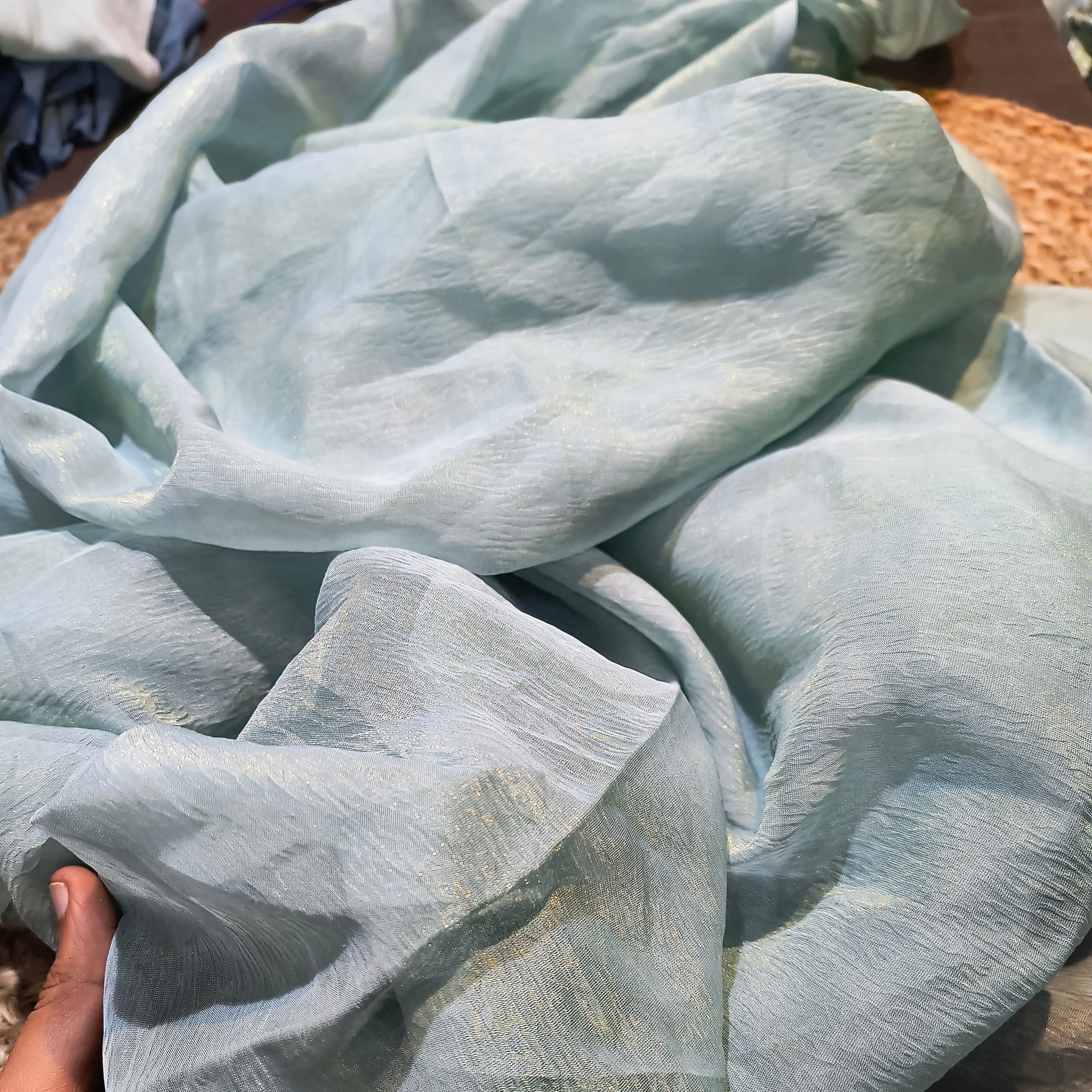 (Cut Piece SALE Fabric) Premium Pure Plain FABRIC - 5.30 Meter Cut Size