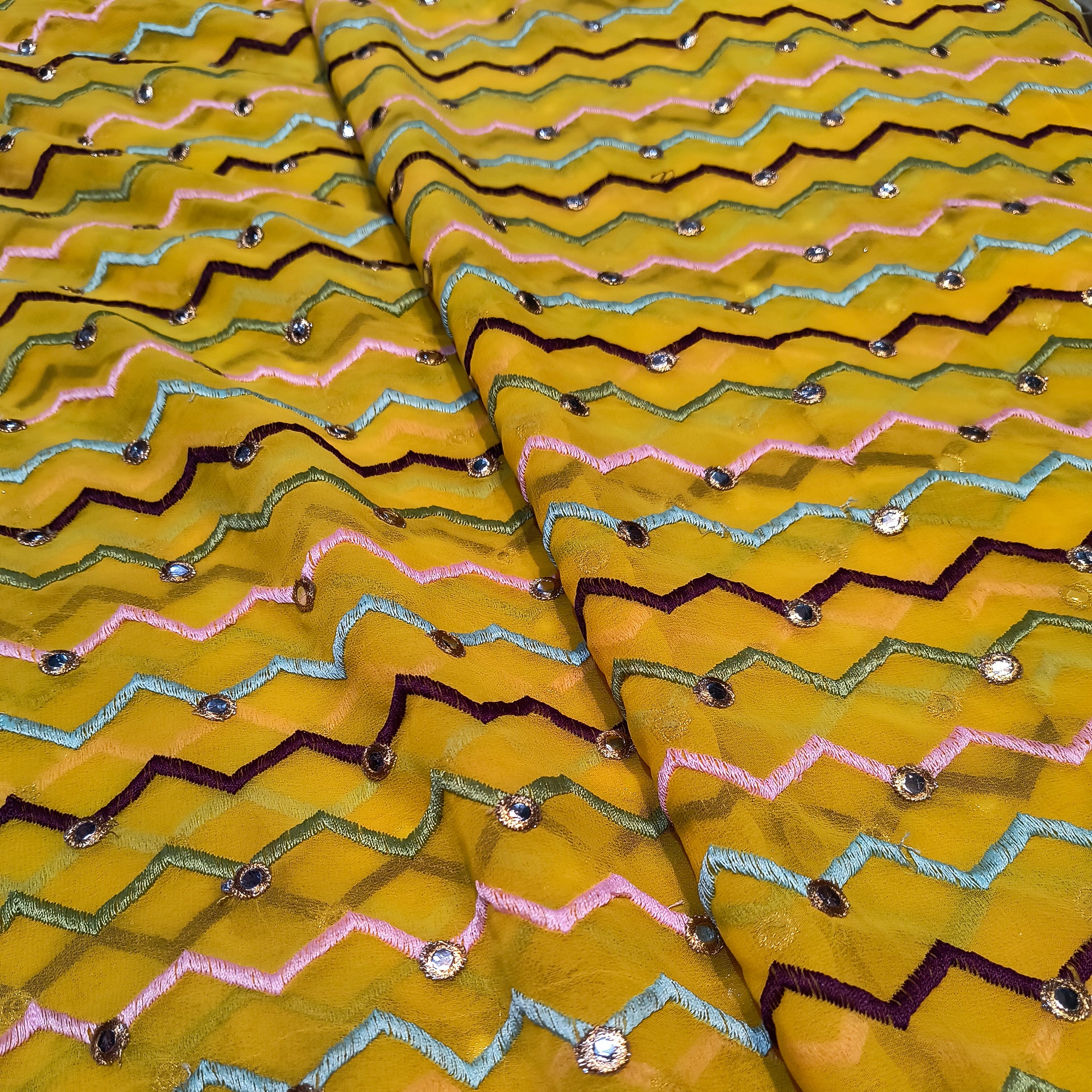 Premium Quality Of Georgette Fabric With Fine Embroidery