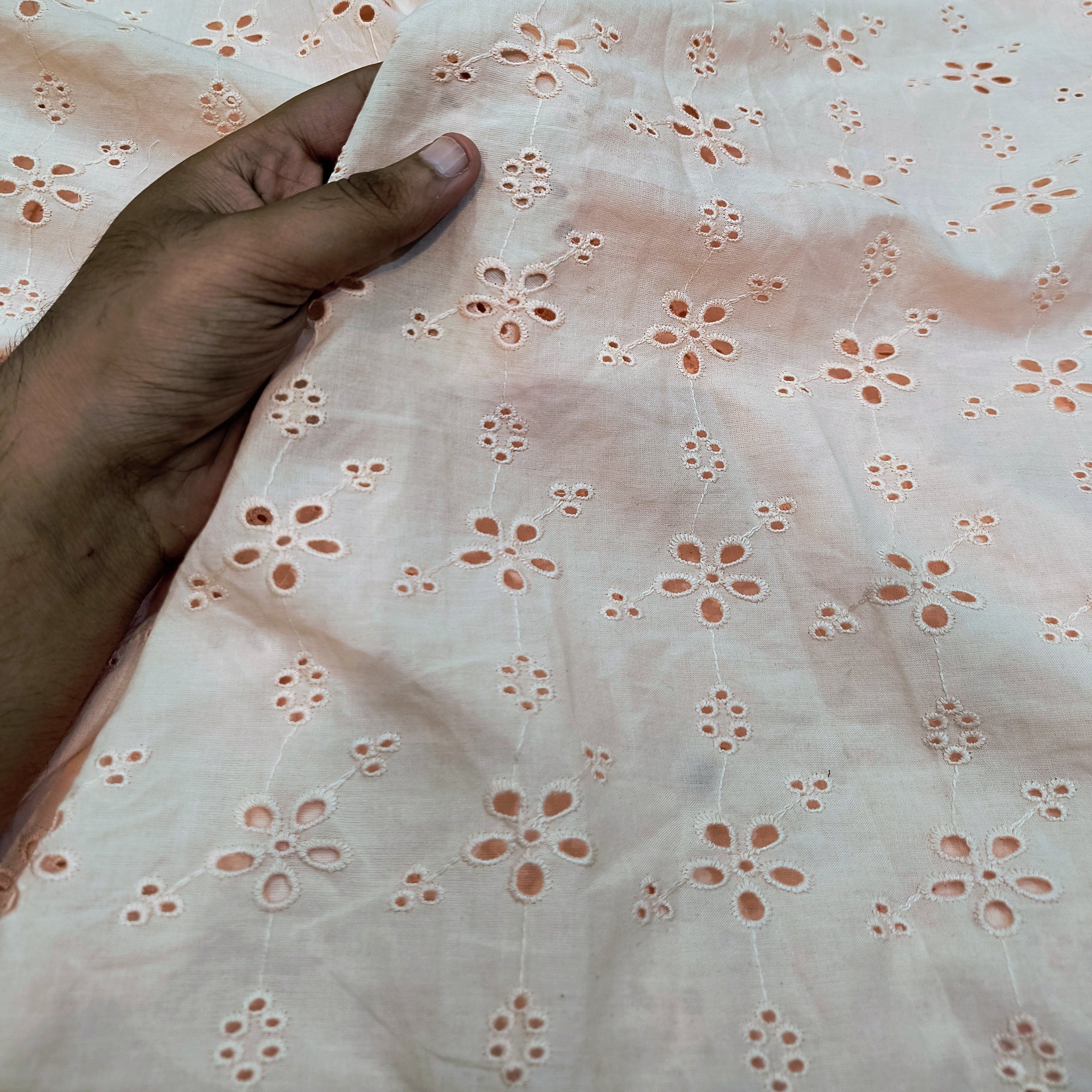 Premium Fine Hakuba Chikankari Embroidery On Pure Cotton FABRIC (Big WIDTH!!)