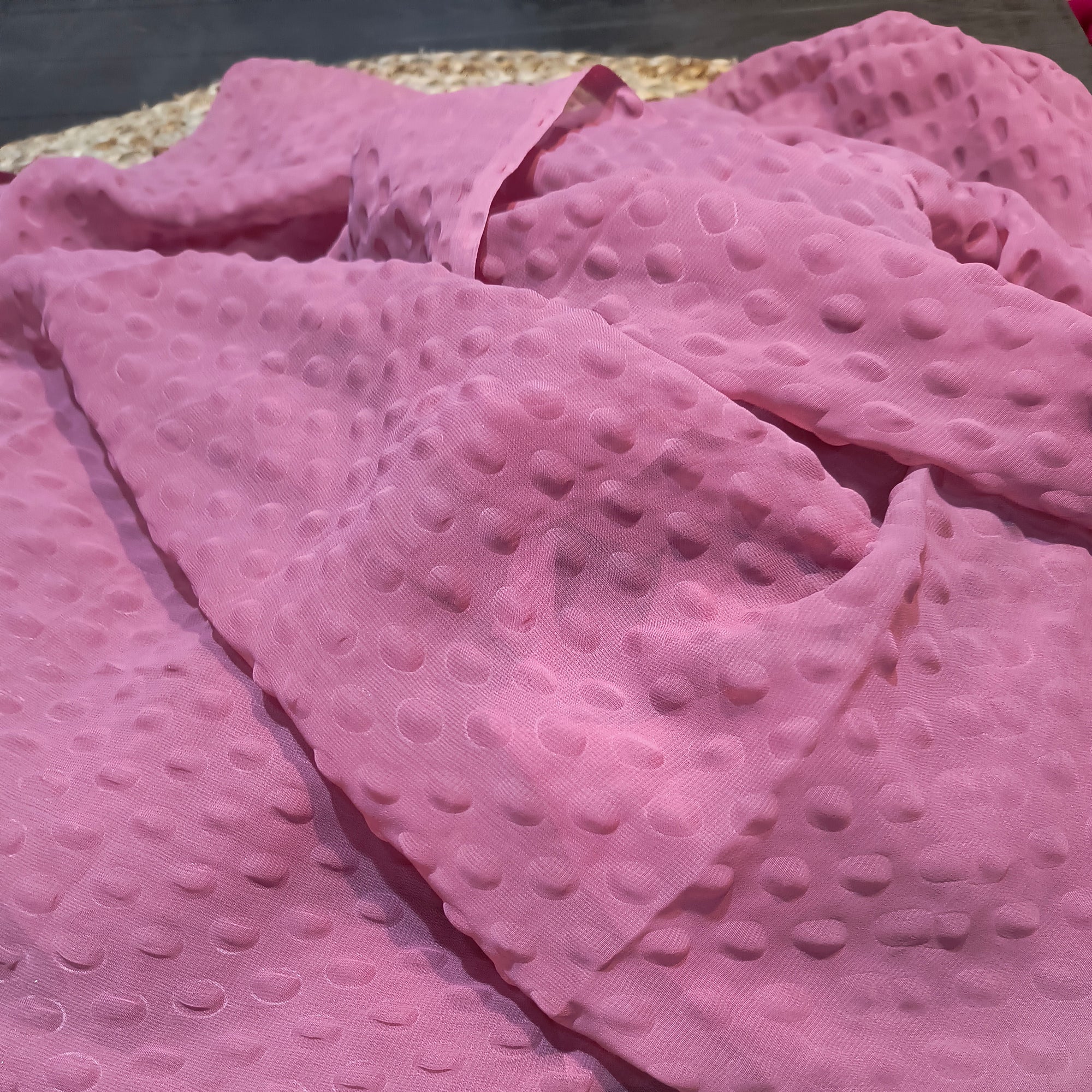 (Cut Piece SALE Fabric) Premium Pure Crushed Georgette FABRIC - 3 Meter Cut Size