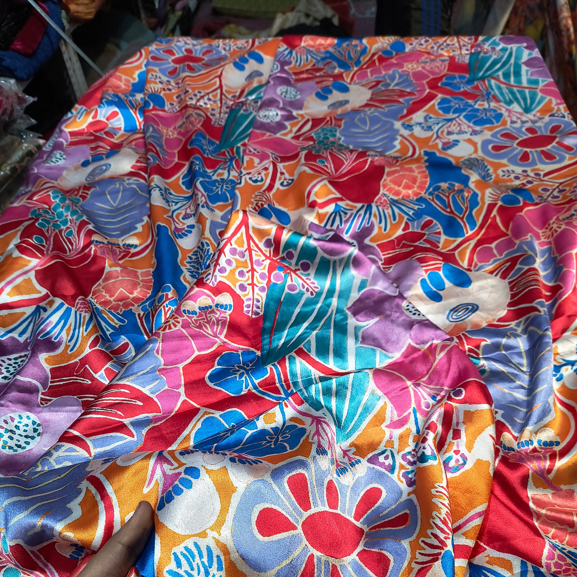 Premium Export Quality Of Pure Double Satin Fabric Printed (Big WIDTH!!)