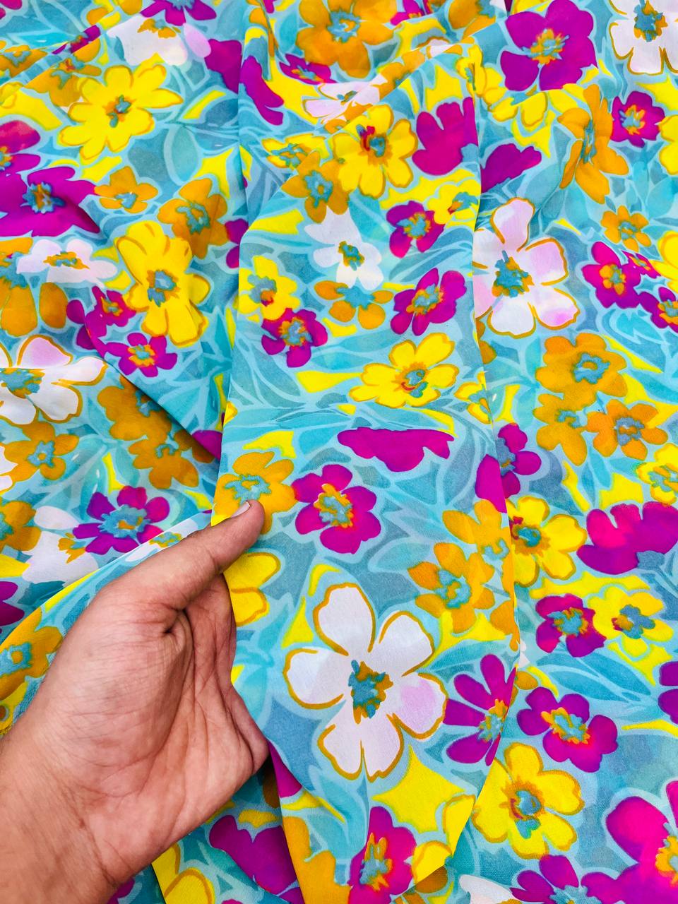 Most Premium Pure Georgette FABRIC Digital PRINTED (Big WIDTH!!)