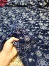 (Cut Piece SALE Fabric) Premium Pure Imported Velvet Fabric With Fine Embroidery (Cut SIZE: 2.50 Meter)