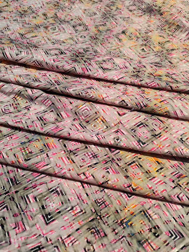 Premium Export Quality Of Pure Cotton Fabric With Fine Lakhnawi Embroidery